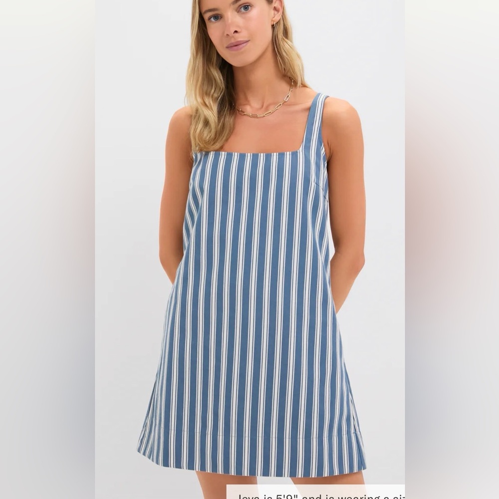 Pomander Place Lake Blue Stripe Cassie Dress